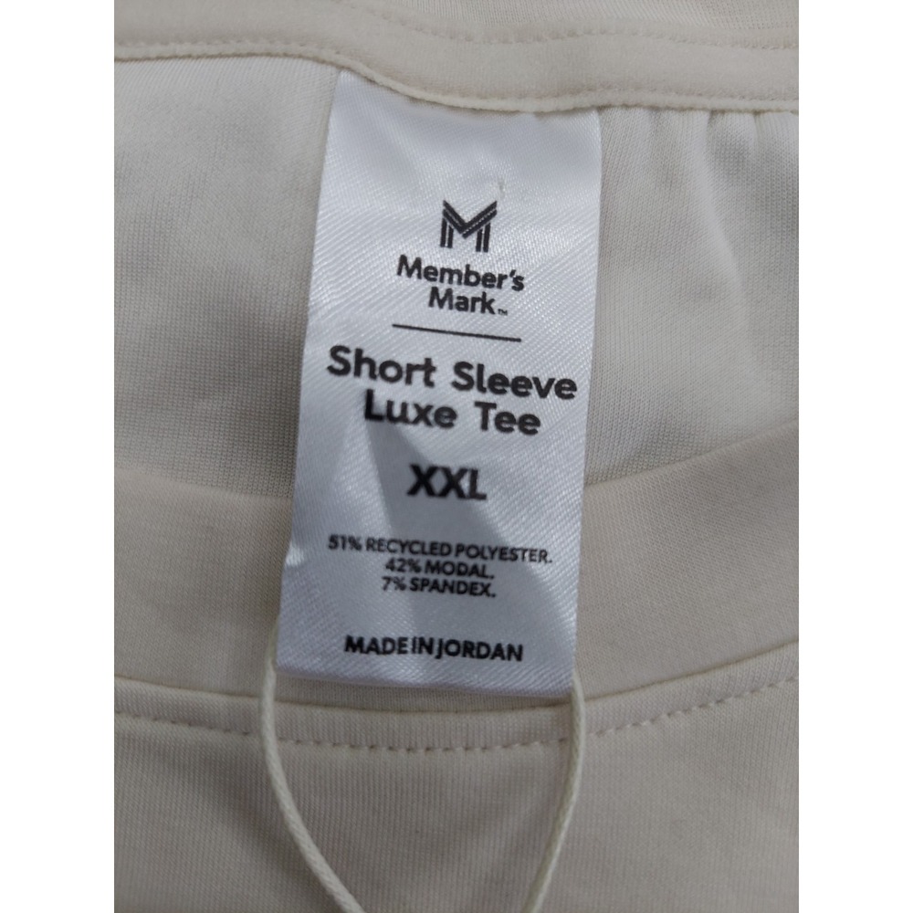 Members Mark Shirt womens XXL Beige Short Sleeve Luxe Tee Stretch Soft NWT‎ - Picture 4 of 10